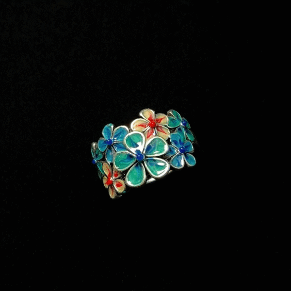 Vintage – Enamel Flowers Ring